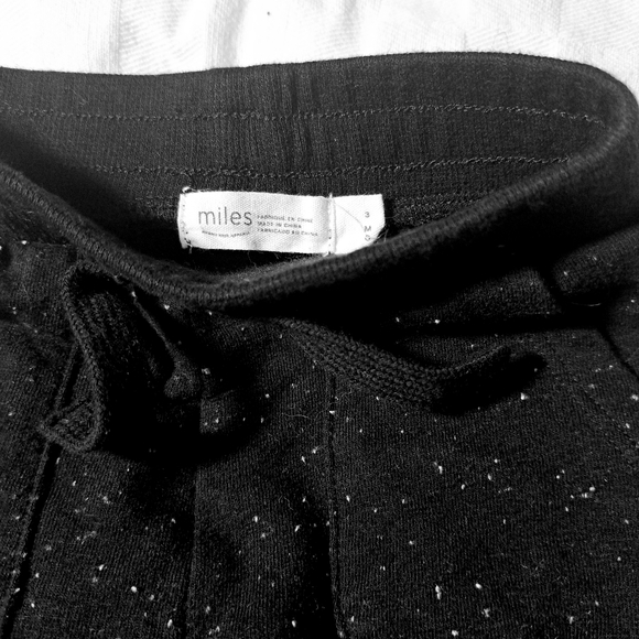 MILES Jogger Baby Boy 3 months - Black and white speckled sweatpant for baby boy - Picture 3 of 6